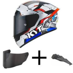 Imagem de Capacete KYT TT Course Space Monkey Azul Mais Viseira Fumê e Spoiler F