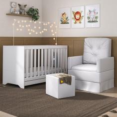 Imagem de Berço 3x1 com Poltrona de Amamentação e Puff Multimóveis MP4082