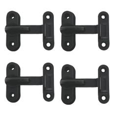 Imagem de Kit 4 Tranqueta Trinco Pvc Para Porta Sanfonada Janela Preto