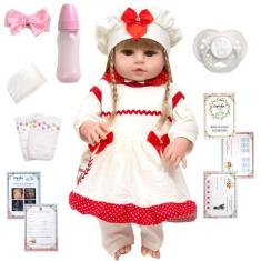Imagem de Boneca Reborn Princesa Bonita Cabelo Loiro Diversos Itens - Cegonha Re