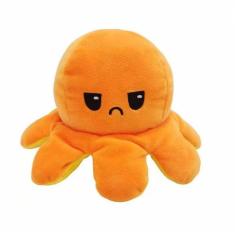 Imagem de Polvinho De Pelúcia Reversível Laranja e Amarelo - DM Toys