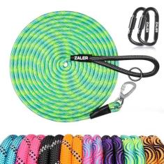 Imagem de ZALER Coleira longa para cães, guia de treinamento de cães de 15 m, 9 m, 6 m, 4,6 m, 3 m, guia de treinamento de cães, coleira de retenção resistente para treinamento, brincadeira, acampamento ou