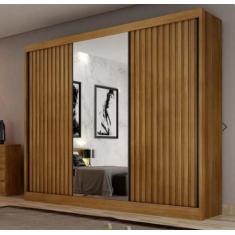 Imagem de Guarda Roupa Casal Ripado 3 Portas 8 Gavetas Canastra Móveis Novo Hori