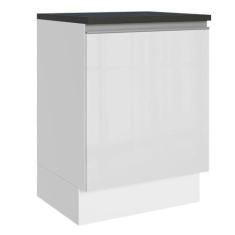 Imagem de Balcão Madesa Acordes 100% Mdf 60 cm 1 Porta - Frente Branco Brilho