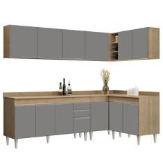 Imagem de Armário De Cozinha Modulado De Canto 6 Peças Cp32 Balcão Com Tampo Cas