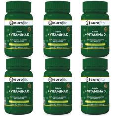 Imagem de Kit Cálcio + Vitamína D Eurofito 6 Potes 60 Cápsulas Cada