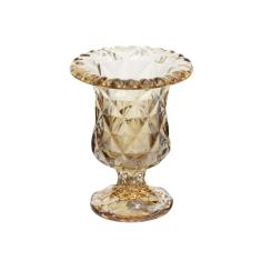 Imagem de Vaso De Vidro Diamond Âmbar Metalizado 15 X 24 Cm