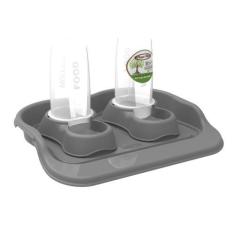 Imagem de Kit Comedouro E Bebedouro Cães Pet Eco Flex Gourmet 1500ml - Plast Pet