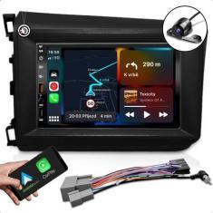 Imagem de kit multimidia mp5 bluetooth espelhamento carplay + moldura 7 pol hond