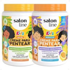 Imagem de Kit Salon Line Kids 2 Creme De Pentear: Melão E Maracujá 1Kg