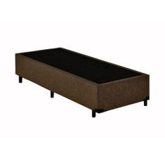 Imagem de Base Box Solteiro Suede Marrom - 39x78x188:Marrom - Lordcolchoes