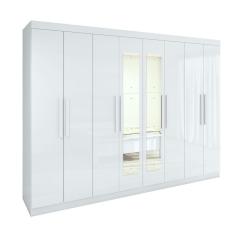 Imagem de Guarda-roupa Casal Easy Slim 8 Portas Com Espelho Branco