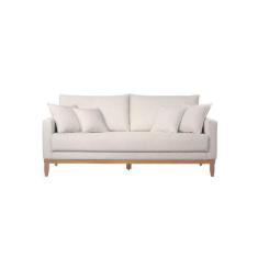Imagem de Sofá 3 Lugares 1.90M Living Dds Pés E Base Em Madeira Linho - Due Deco