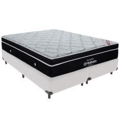 Imagem de Cama Box Branco e Colchão Elegant Molas Ensacadas King Ortobom