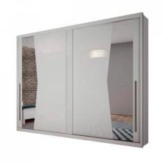 Imagem de Guarda Roupa Casal Geom Gold 2 Portas Com Espelho Novo Horizonte Branc