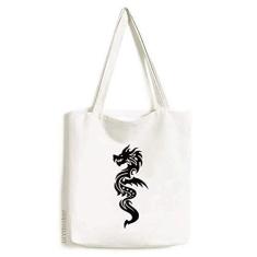 Imagem de Sacola de lona com desenho de flor de dragão, bolsa de compras casual