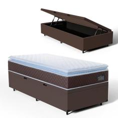 Imagem de Cama Box Ba  Com Colch o De Espuma D33 Pillow Top Comfort Lux