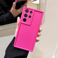 Imagem de Capa de silicone líquido Candy Soft para Samsung Galaxy S24 S23 S22 S21 Ultra Plus FE A54 A34 A14 A73 A53 A33 Capa de proteção de lente, rosa, para S23 Plus