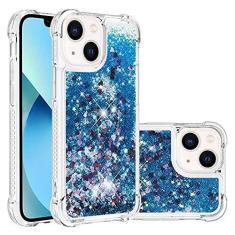 Imagem de LEMAXELERS Capa para iPhone 15 de 6,1 polegadas, capa transparente líquida brilhante flutuante areia movediça à prova de choque capa protetora de silicone macio TPU para iPhone 15 6,1 polegadas YBL