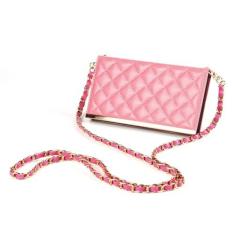 Imagem de Capa crossbody de couro para iPhone 11 12 13 14 Pro Max X XS 7 8 Plus Carteira com alça de corrente porta-cartão de crédito, rosa, para iPhone 14 Plus