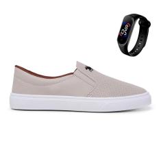 Imagem de Kit Tênis Polo Slip On Iate Masculino + Relógio Digital Touch-Masculino