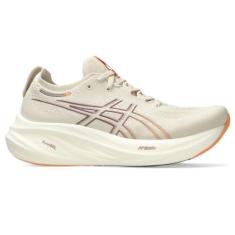 Imagem de ASICS Tênis de corrida feminino GEL-NIMBUS 26, Aveia/Laranja desbotada, 38