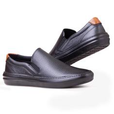 Imagem de Tênis Casual Slip On Couro Legítimo Sola Macia Confortável Masculino-Masculino