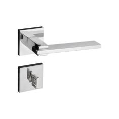 Imagem de Fechadura Banheiro Pado Nina Roseta Quadrada Cromada 55Mm
