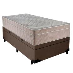Imagem de Cama Box Baú Suede Solteiro + Colchão Sereneprime Molas Ensacadas 88x188x69 Marrom
