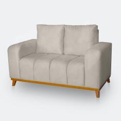 Imagem de Sofá 2 Lugares Memphis Ultra Conforto Em Madeira Maciça e Suede Verde