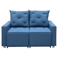 Imagem de Sofá Retrátil 2 Lugares Bariloche 1.80cm Star Confort Azul Linho