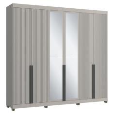 Imagem de Guarda-roupas Casal 6 Portas Com Espelhos Multimóveis Cr35242 Cinza