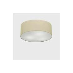 Imagem de Plafon Cilíndrico Md-3046 Cúpula em Tecido 35x12cm Algodão Crú - Bivolt
