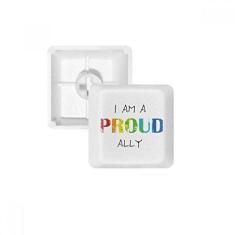 Imagem de LGBT Rainbow Flag Proud Ally teclado mecânico PBT kit de atualização para jogos
