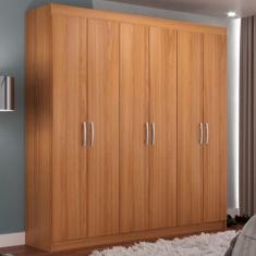 Imagem de Guarda-roupa Casal Montreal 6 Portas 2 Gavetas Cinamomo - Evidência Móveis