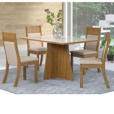 Imagem de Conjunto Sala De Jantar Mesa Carrara E 4 Cadeiras Roma Viero