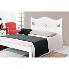Imagem de Cama Casal Julia Branco 100% Mdf - Extrado Madeira Maciça -carmolar