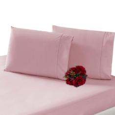 Imagem de Jogo Lençol Casal King Size 3 Peças 200 Fios 100% Algodão Ponto Palito