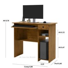 Imagem de Mesa Computador Estrela Com Gaveta, Nicho Cor Freijó - Jm Casa Dos Móv