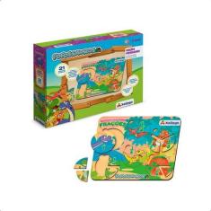 Imagem de Quebra-Cabeça Infantil De Encaixe Frações Fofossauros + 6 Anos 21 Peça