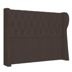 Imagem de Cabeceira Casal King Cama Box 195cm Malva I02 Veludo Marrom - Mpozenat