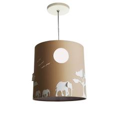Imagem de Lustre Infantil Pendente Safári 25x25 Cáqui