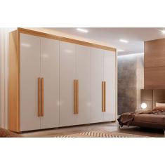 Imagem de Guarda Roupa Casal 6 Portas E 6 Gavetas C/ Pés Creta Naturale/Off White - Rufato