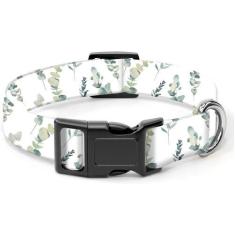 Imagem de SXboxing Coleira de cachorro, coleira fofa para cães pequenos, médios e grandes, coleiras personalizadas ajustáveis macias para animais de estimação com fivela de liberação rápida para caminhadas, corrida, linda folha boho