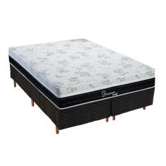 Imagem de Cama Box Queen: Colchão Molas Ensacadas Polar Masterpocket Diamond + Base Crc Rústico Black(158X198)