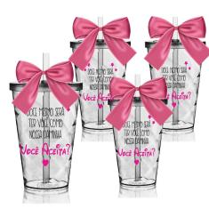 Imagem de 4 Copos Convite Twister Personalizado Daminha