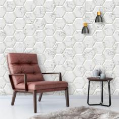 Imagem de Papel De Parede Geométrico 3D Hexagonal Mármore 250