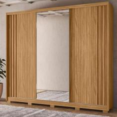 Imagem de Guarda Roupa Casal Espelho 3 Portas De Correr 6 Gavetas Ripad