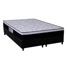Imagem de Cama Box Queen: Colchão Ortopédico Orthoflex Foggia Sogni Unic Face Pillow Top + Base crc Camurça Black(158x198)