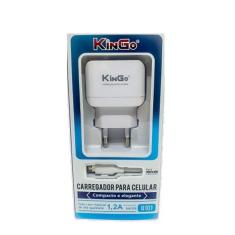 Imagem de Kit Carregador Micro-USB V8 Kingo 1.2A 5V para Moto E6 Play
